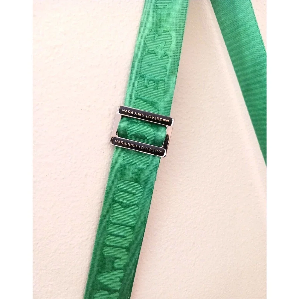 Harajuku Lovers Nylon Messenger Bag Gray / Green AOP Bag Charm 11X4X8